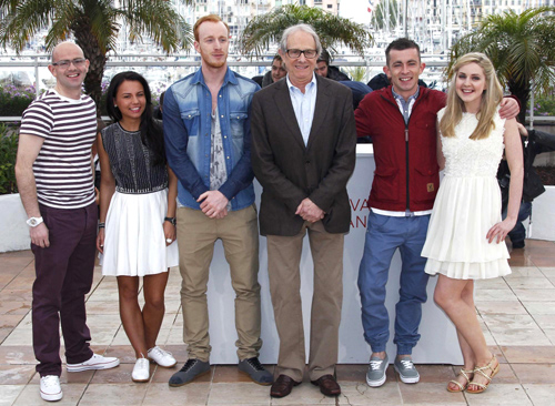 Loach and much of the principal cast at Cannes