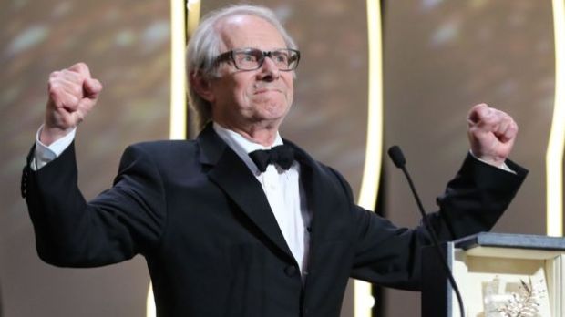 The great Ken Loach accepting the top prize at Cannes